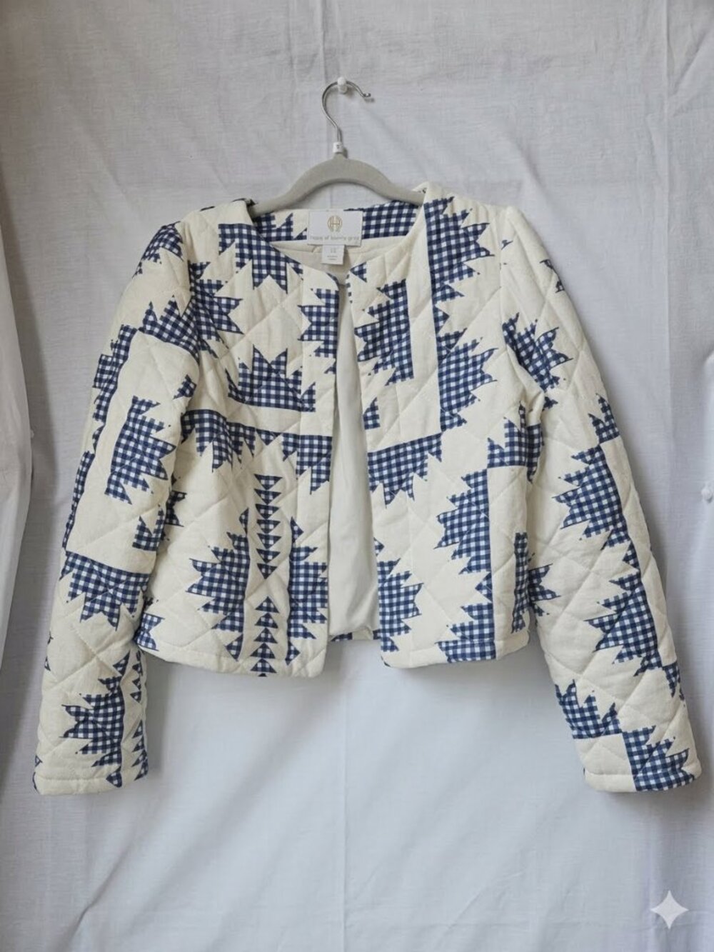 House of Harlow 1960 Patchwork Quilted Open Front Crop Jacket- Size Small NWOT  